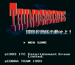 Thunderbirds - Kokusai Kyuujotai Shutsudou seyo! (Japan) Title Screen